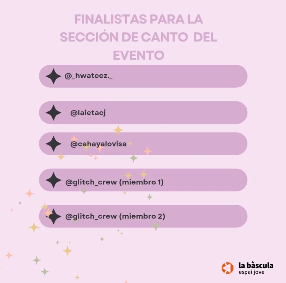 admisiones para la muestra de canto